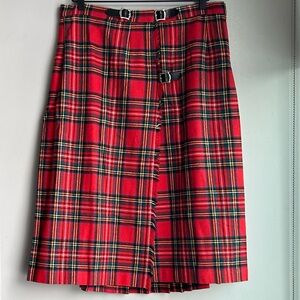 red plaid kilt/skirt tartan scottish ladies 12